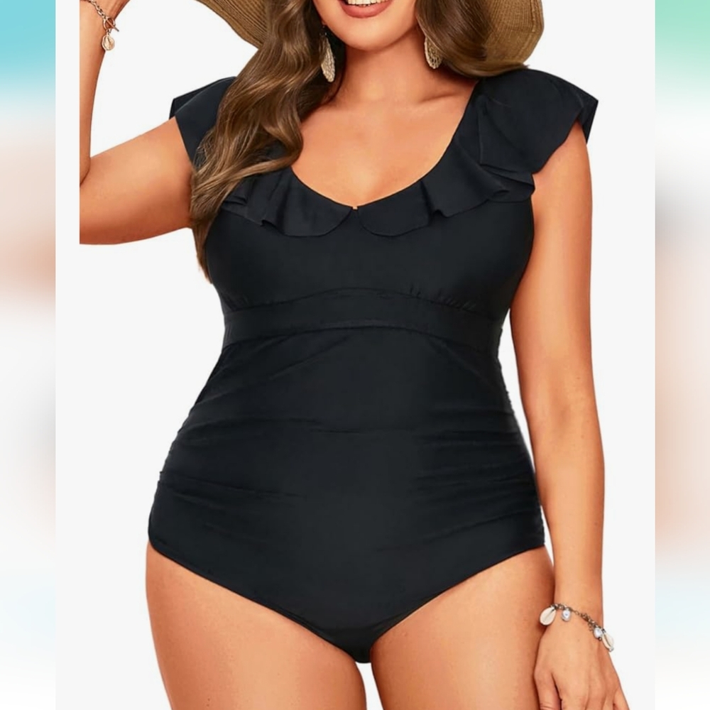 Daci Ruffled Plus Size One Piece Swimsuit - Size 20W